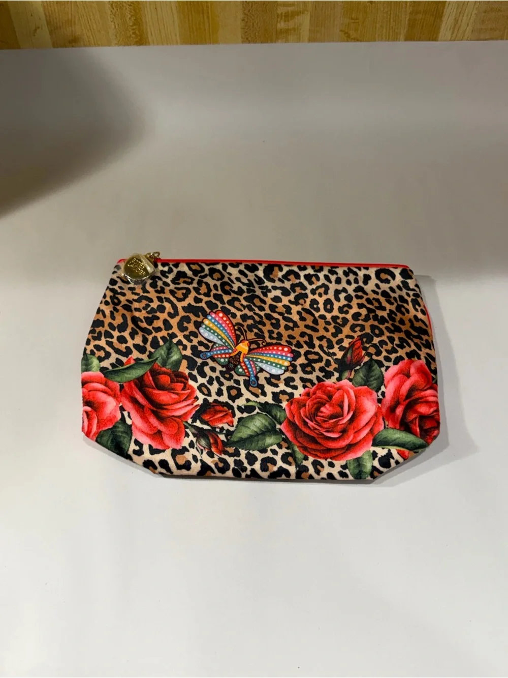 ESTEE LAUDER Leopard Print Makeup Cosmetic Bag With Zipper-New